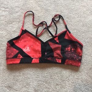 Alo red galaxy sports bra